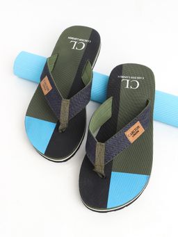 Carlton London - Colorblock Olive Flipflops