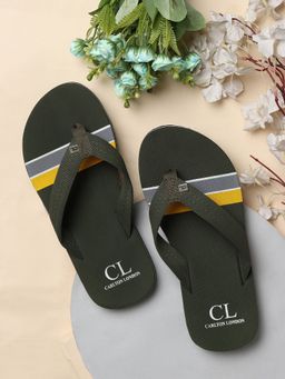 Carlton London - Colorblock Olive Flipflops