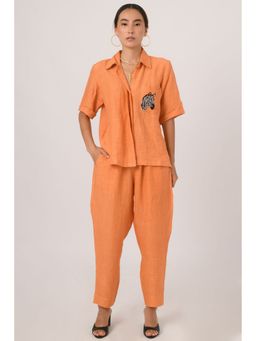 Prakriti Jaipur - Orange Linen Pant