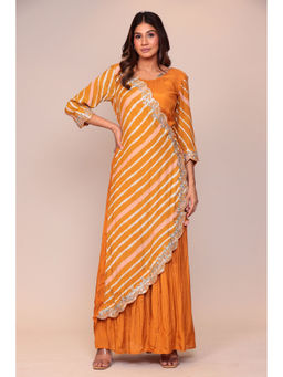 Zari Jaipur - Yellow Leheriya Ethnic Maxi Dress
