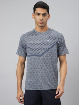 Alcis - Men Grey Heather Anti Static Slim Fit Round Neck Distance Running T-Shirt