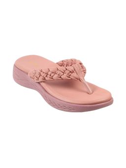 Metro - Womens Pink Flat ChappalsMetro Braided Pink Flipflops