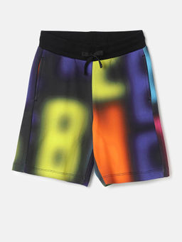 United Colors of Benetton - Printed Regular Fit Black Shorts