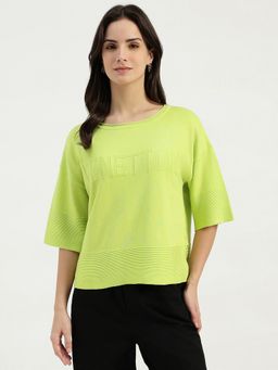 United Colors of Benetton - Green Round Neck Solid Top