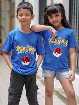 Napchief - Blue Unisex Pokeball Sequin T-Shirt
