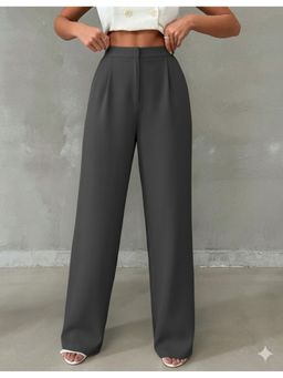 BROADSTAR - Dark Grey Pleated Korean Pant
