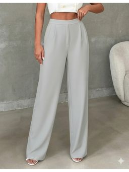BROADSTAR - Light Grey Pleated Korean Pant