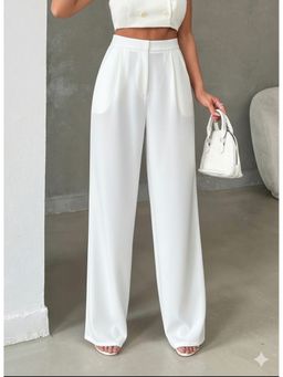 BROADSTAR - Off White Pleated Korean Pant