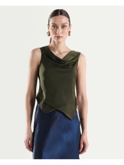 RAREISM - Olive Cowl Neck Fitted Fit Top