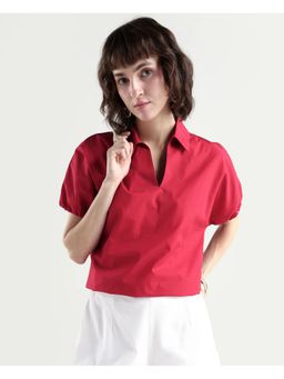 RAREISM - Red Cotton Regular Fit Top