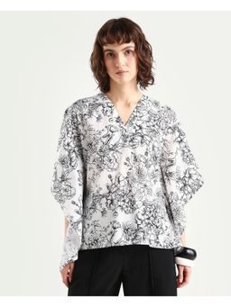 RAREISM - White V-Neck Regular Fit Top