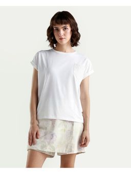 RAREISM - White Solid Relaxed Fit T-Shirt