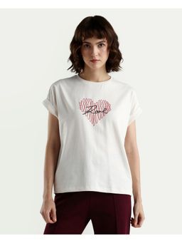 RAREISM - Off White Printed Relaxed Fit T-Shirt