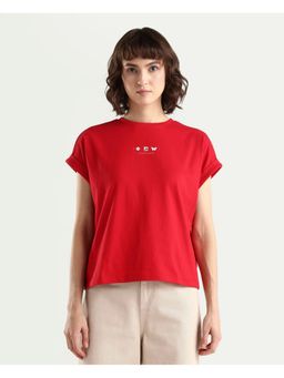RAREISM - Red Printed Relaxed Fit T-Shirt