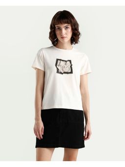 RAREISM - Off White Printed Regular Fit T-Shirt