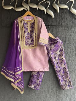 The Little Tales - Lilca Brocade Embroidered Kurta Set