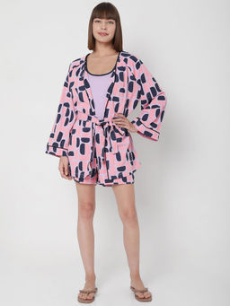 VERO MODA - Ease Women Printed Pink Shrug