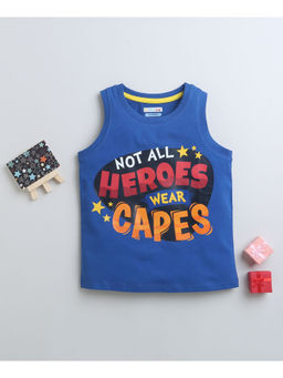 Bumzee - Royal Blue Boys Sleeveless Graphic T-Shirt