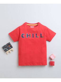 Bumzee - Red Boys Half Sleeves Graphic T-Shirt