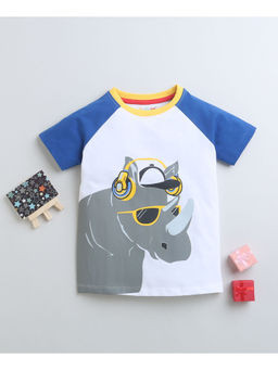 Bumzee - White Boys Half Sleeves T-Shirt