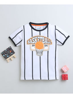 Bumzee - White Boys Half Sleeves T-Shirt