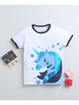 Bumzee - White Girls Half Sleeves T-Shirt