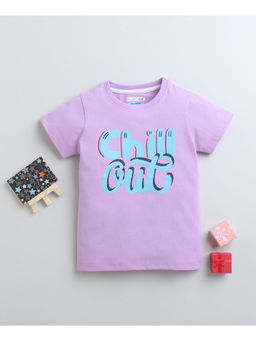 Bumzee - Lavender Girls Half Sleeves Graphic T-Shirt