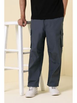 Allen Solly - Men Grey Solid Casual Cargos