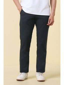 Allen Solly - Men Navy Blue Solid Casual Trouser