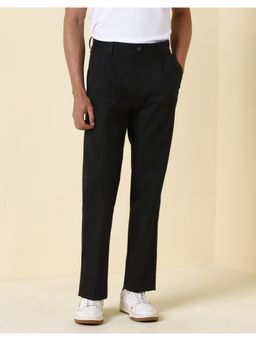 Allen Solly - Men Black Solid Casual Trouser