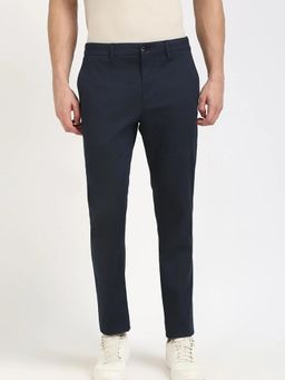 Tommy Hilfiger - Slim Fit Textured Mid Rise Trouser - Navy Blue