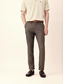 The Bear House - Men Textured Slim Fit Trouser