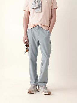 The Bear House - Men Solid Slim Fit Formal Trouser - Grey