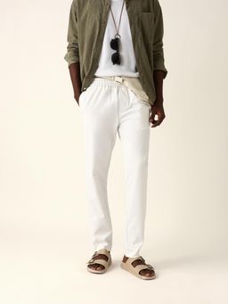 The Bear House - Men Solid Slim Fit Formal Trackpant