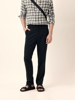 The Bear House - Men Solid Slim Fit Formal Trouser - Green