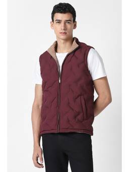 Van Heusen - Men Maroon Solid Reversible Jacket