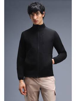Van Heusen - Men Black Solid Casual Jacket