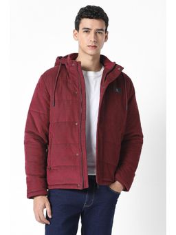 Van Heusen - Men Maroon Solid Casual Jacket