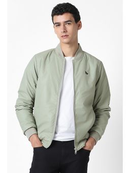 Van Heusen - Men Green Solid Casual Jacket
