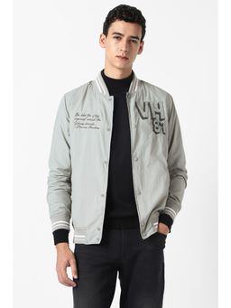 Van Heusen - Men Grey Print Casual Jacket
