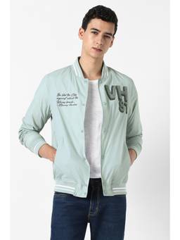 Van Heusen - Men Light Blue Printed Casual Jacket