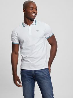 Guess - Men Solid Collar Short Sleeves Polo T-Shirt
