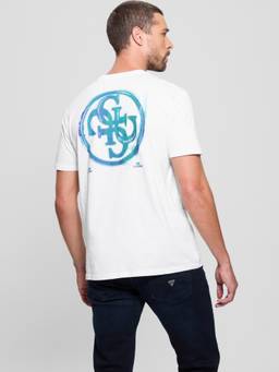 Guess - Men White Graphic Print Short Sleeves T-Shirt