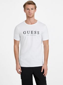 Guess - Men White Typographic Short Sleeves T-Shirt