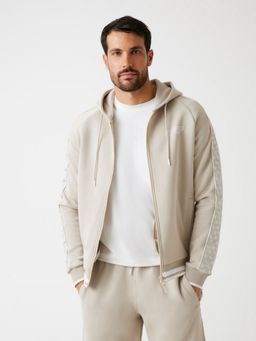 Guess - Men Beige Solid Hoodie