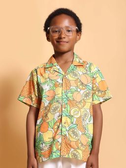 Kids of Greendeer - Multi-Color Printed Regular Fit Shirt