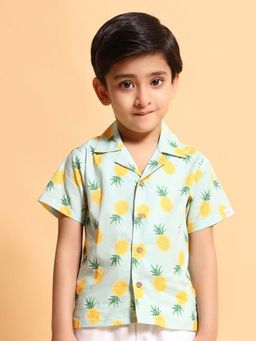 Kids of Greendeer - Blue Printed Regular Fit Shirt