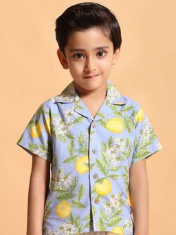 Kids of Greendeer - Blue Printed Regular Fit Shirt