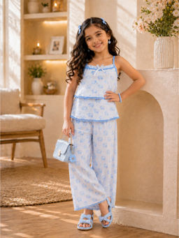 Superminis - Girls Blue Cotton Co-Ord Set