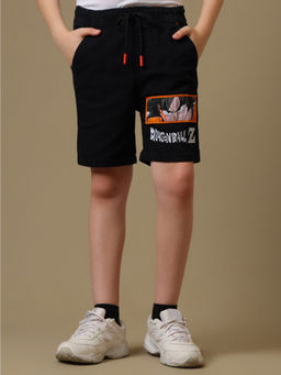 Kidsville - Official Dragon Ball Z Goku Graphic Boys Black Denim Shorts